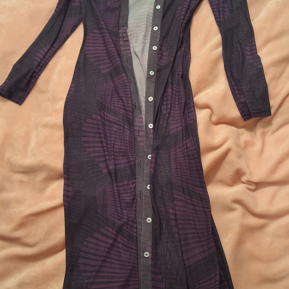 Elegant Purple Button-Down Dress